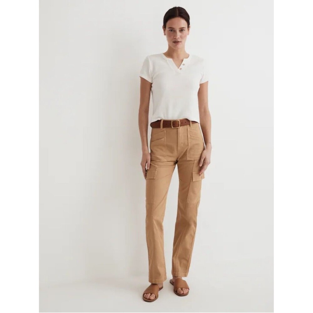 Madewell ‘90s Straight Cargo Pants in Tan Sz 25 Casual Chic Preppy Vacation